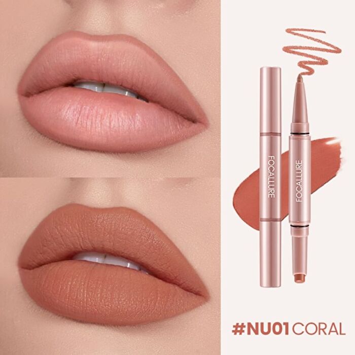 2 in 1 Double-Ended Lip Liner Pencil - 6 Colors - #PK02 Lilac