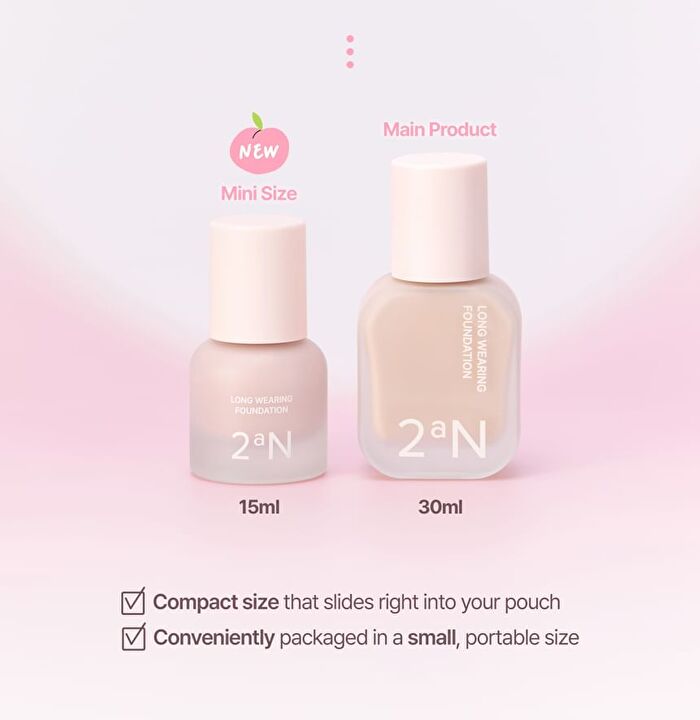Long Wearing Foundation Mini - 4 Colors - #20 Peach