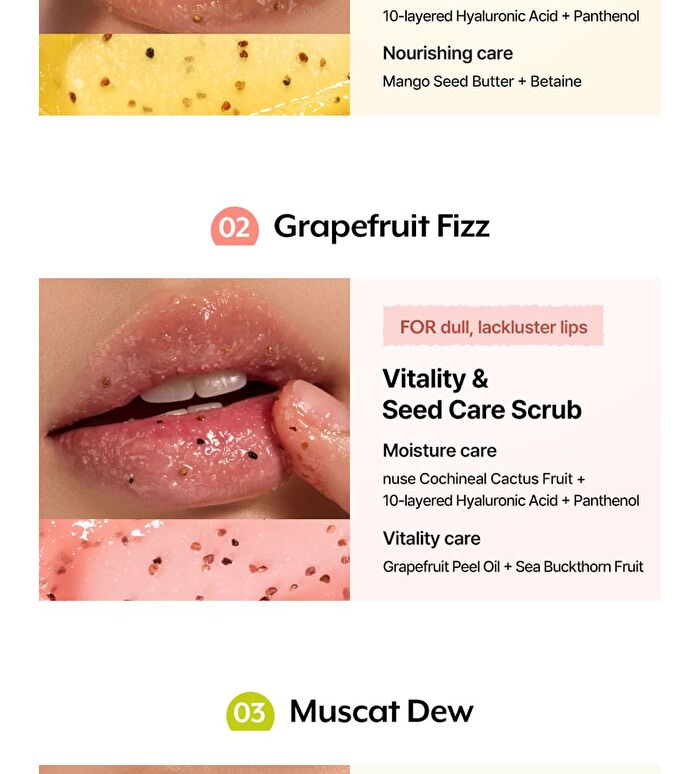 Seed Care Lip Scrub - 4 Types - #01 Sunset Mango