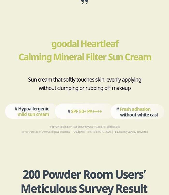 Heartleaf Calming Mineral Filter Sun Cream Mini - 25ml