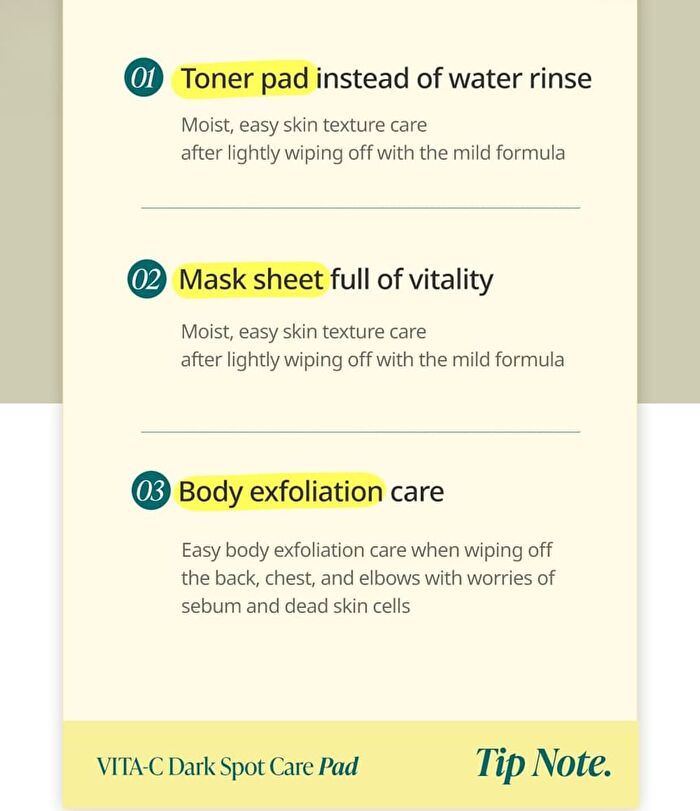 Green Tangerine Vita C Dark Spot Care Pad Alpha - 2025 Version - 70 pads