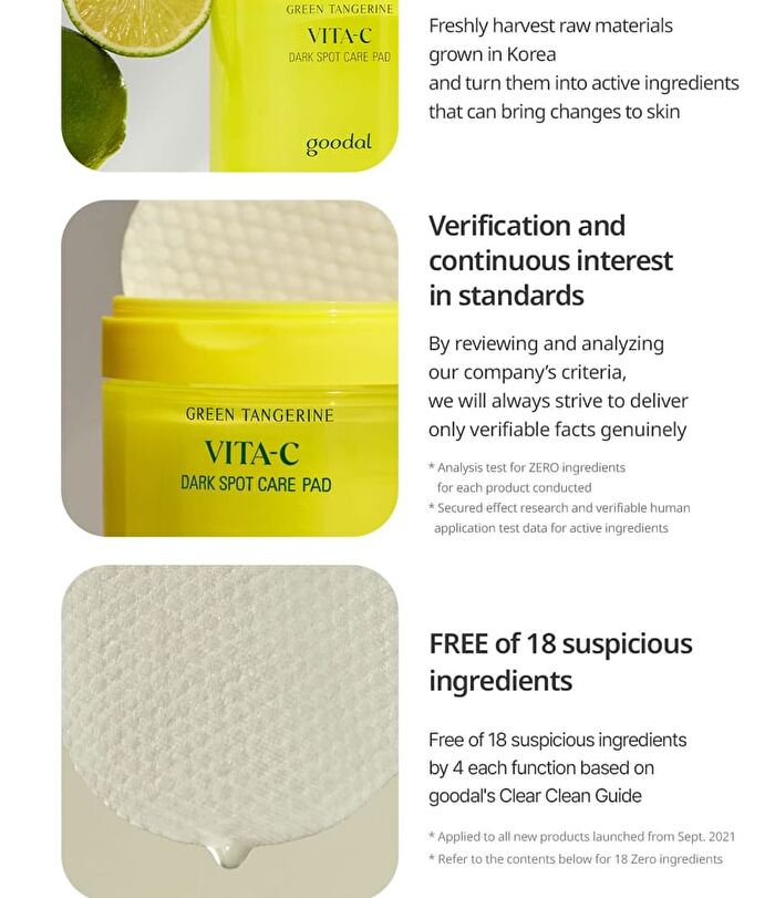Green Tangerine Vita C Dark Spot Care Pad Alpha - 2025 Version - 70 pads