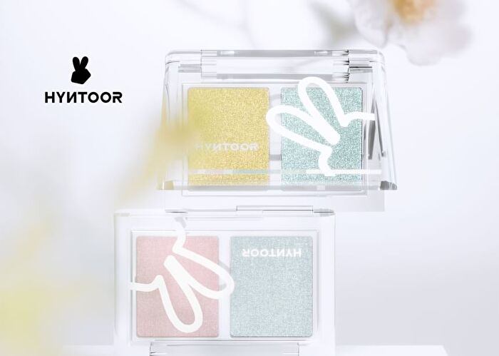 Hyntoor Spring Series Two-Tone Eyeshadow Palette - 10 Types - 022# Snow Cherry Blue - 3g