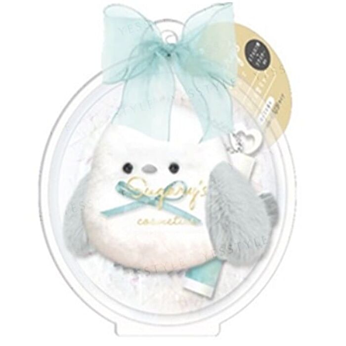 Long Tailed Tit Lip Balm With Mint Blue Plush Keychain - 1 set