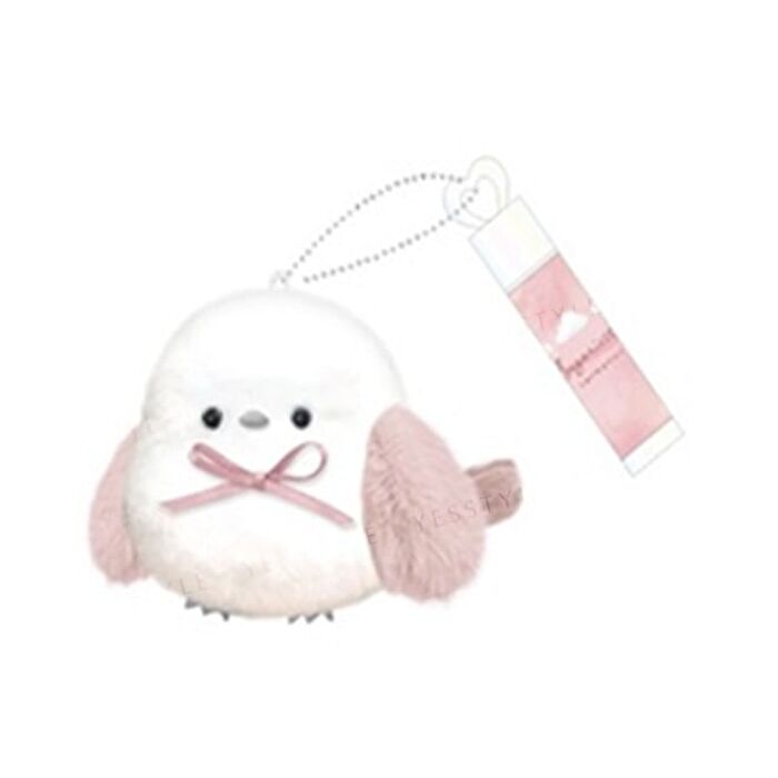 Shobido Long Tailed Tit Lip Balm With Pink Plush Keychain - 1 set