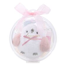 Shobido Long Tailed Tit Lip Balm With Pink Plush Keychain - 1 set