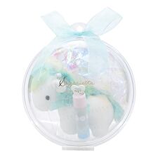 Shobido Unicorn Lip Balm with Mint Blue Plush Keychain - 1 set