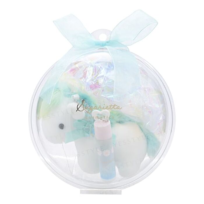 Shobido Unicorn Lip Balm with Mint Blue Plush Keychain - 1 set