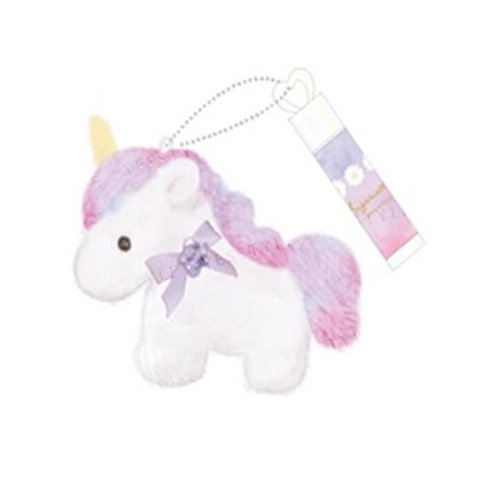 Shobido Unicorn Lip Balm with Pink Plush Keychain - 1 set
