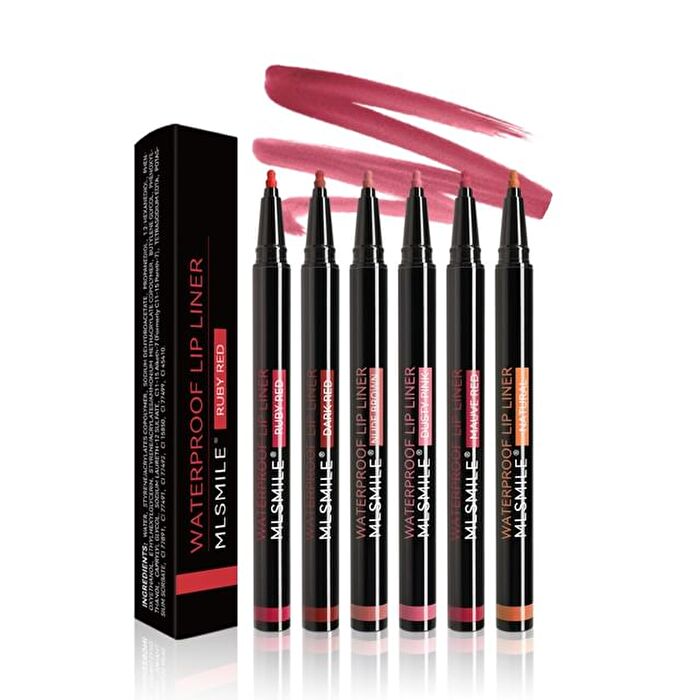 Waterproof Lip Liner - 6 Colors - #01 Ruby Red - 0.6ml