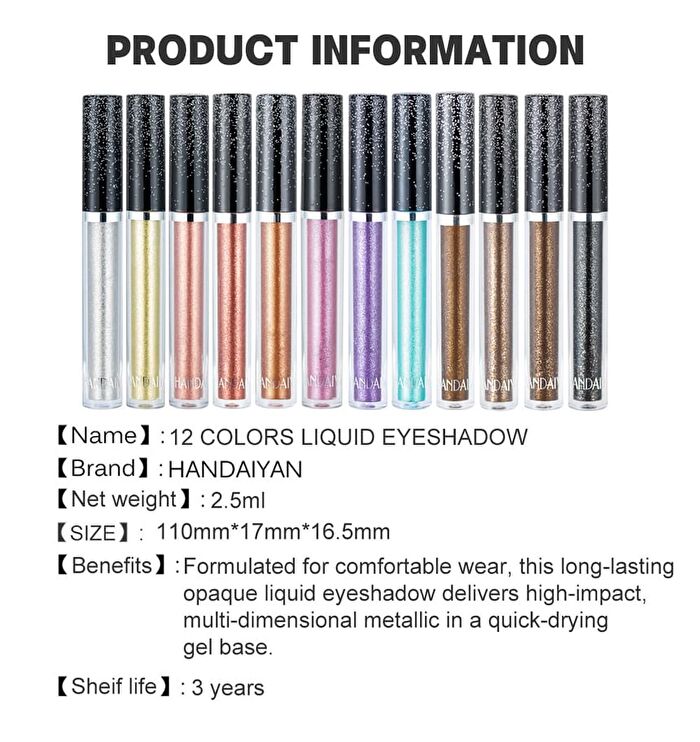 Glitter Liquid Eyeshadow  - 12 Colors - 04# - 2.5ml
