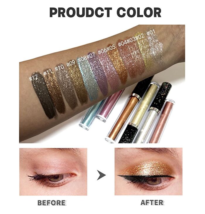 Glitter Liquid Eyeshadow  - 12 Colors - 04# - 2.5ml