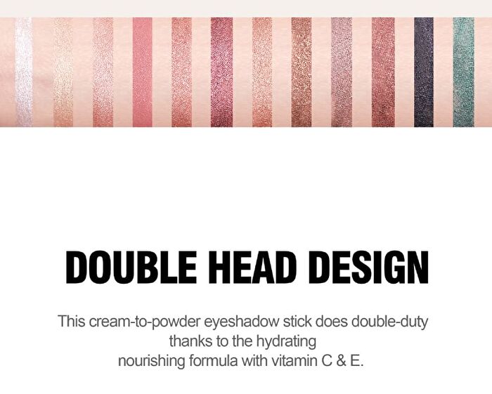 Dual-Ended Pearlescent Eyeshadow Stick - 12 Colors - 01# - 0.8g