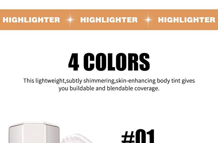 Pearlescent Liquid Highlighter - 3 Colors - 04# Pink - 7ml