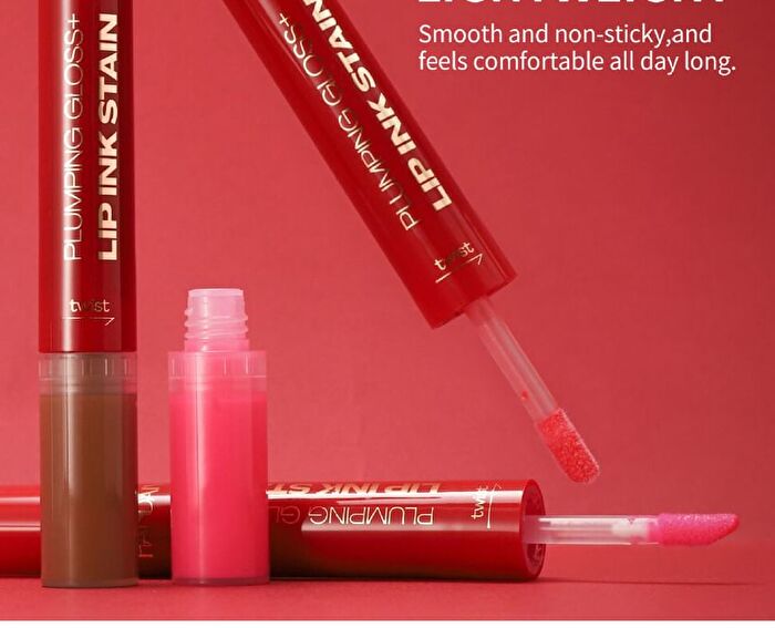 Dual-Ended Lip Gloss & Lip Liner - 5 Colors - 01# - 2pcs (3ml + 2.8ml)