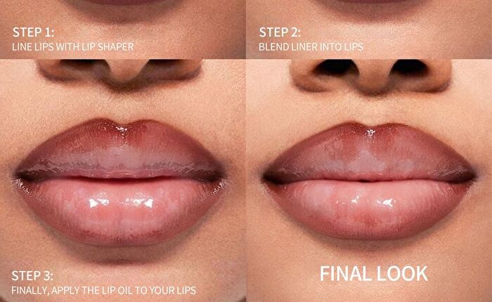 Dual-Ended Lip Gloss & Lip Liner - 5 Colors - 01# - 2pcs (3ml + 2.8ml)