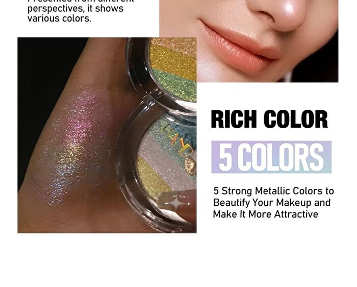 Multi-Chrome Shiny Eyeshadow - 3 Colors - 01# - 2.8g