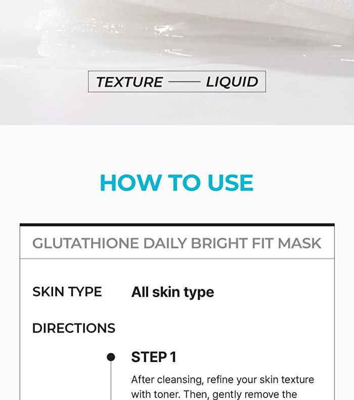 Glutathione Daily Bright Fit Mask - 30 sheets