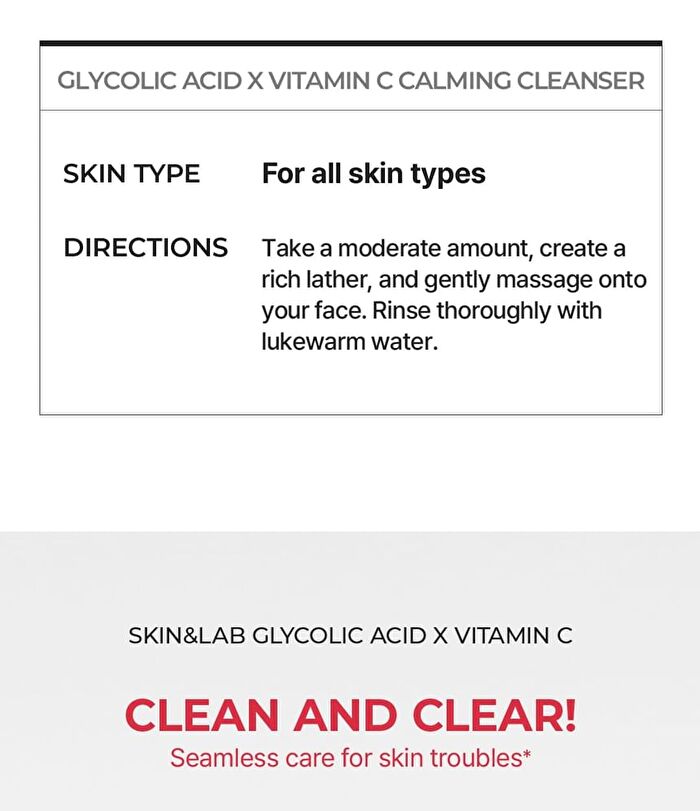 Skin&lab Glycolic Acid X Vitamin C Calming Cleanser - 150ml