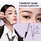 Duo Liquid Eyeline And Brow Pen - 2 Colors - #BK01 Natural Black - 0.4g