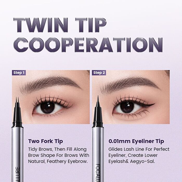 Duo Liquid Eyeline And Brow Pen - 2 Colors - #BK01 Natural Black - 0.4g