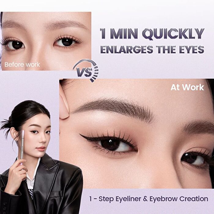 Focallure Duo Liquid Eyeline And Brow Pen - 2 Colors - #BR01 Chocolate Brown - 0.4g