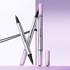 Focallure Duo Liquid Eyeline And Brow Pen - 2 Colors - #BR01 Chocolate Brown - 0.4g