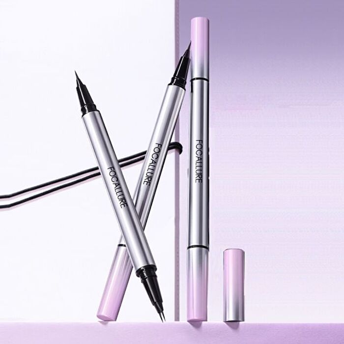 Focallure Duo Liquid Eyeline And Brow Pen - 2 Colors - #BR01 Chocolate Brown - 0.4g