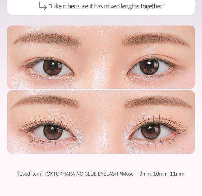 Toktok-Hara No Glue Eyelash Long Version - 4 Types - #Cherry Coke