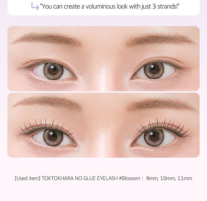 Toktok-Hara No Glue Eyelash Long Version - 4 Types - #Cherry Coke