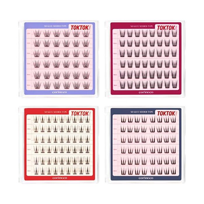Toktok-Hara No Glue Eyelash Long Version - 4 Types - #Cherry Coke