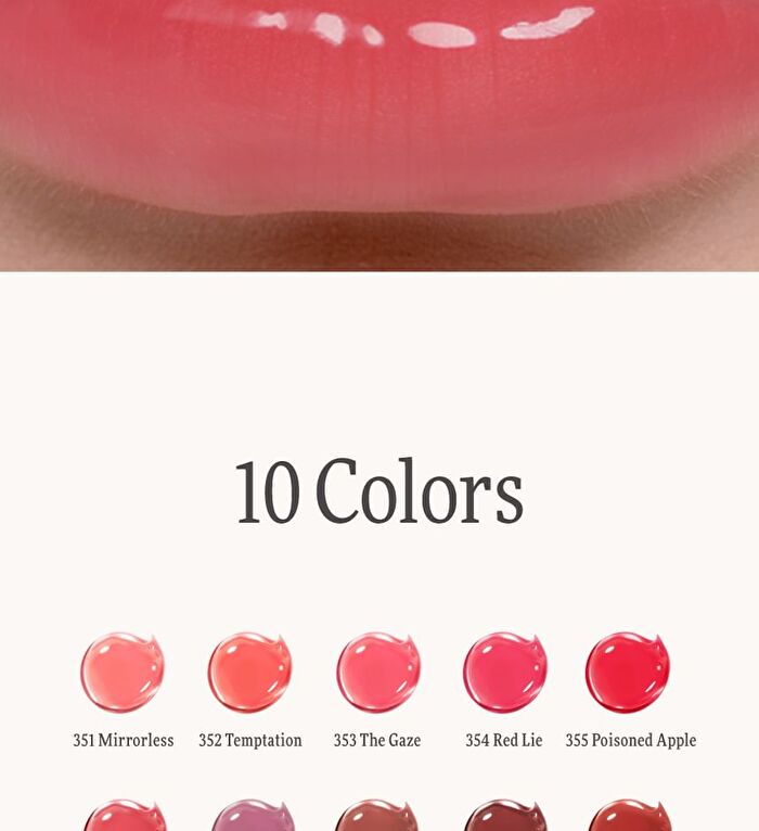 Mirrorless Lip Oil Gloss Snow White Collection - 10 Colors - #356 Perfection