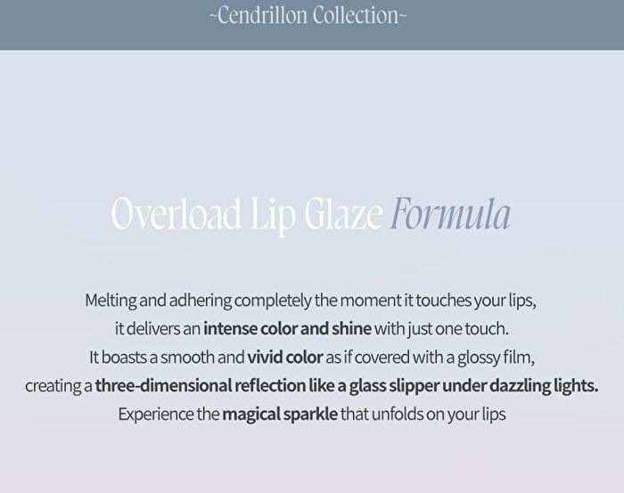 Overload Lip Glaze Cendrillon Collection - 8 Colors - #337 Prince