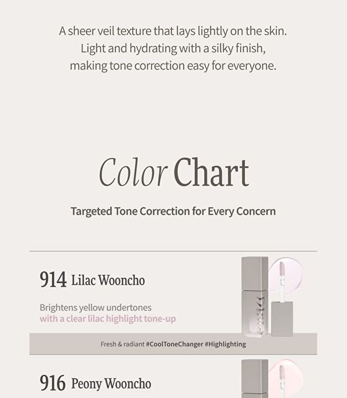 Wooncho Light-Veil Color Corrector - 3 Colors - #914 Lilac Wooncho