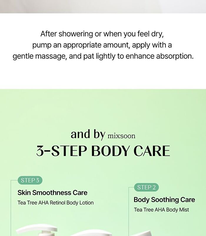 mixsoon and by mixsoon Tea Tree AHA Retinol Body Lotion - 500ml