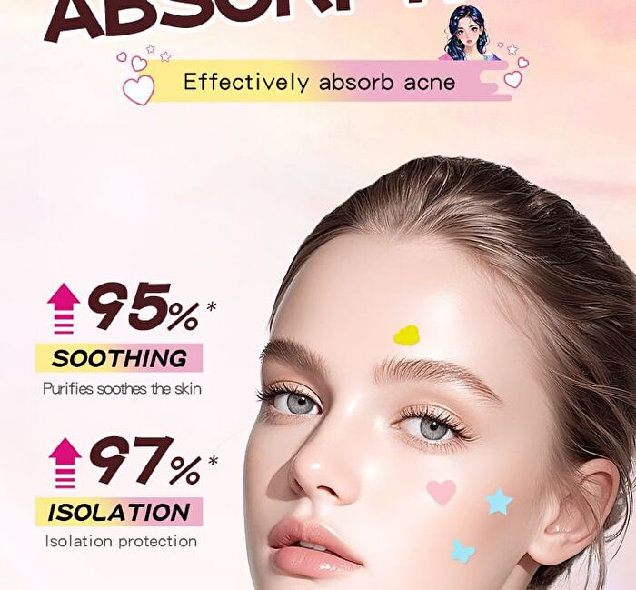 Sadoer Colored Bear Butterfly Star Acne Patch - 48pcs