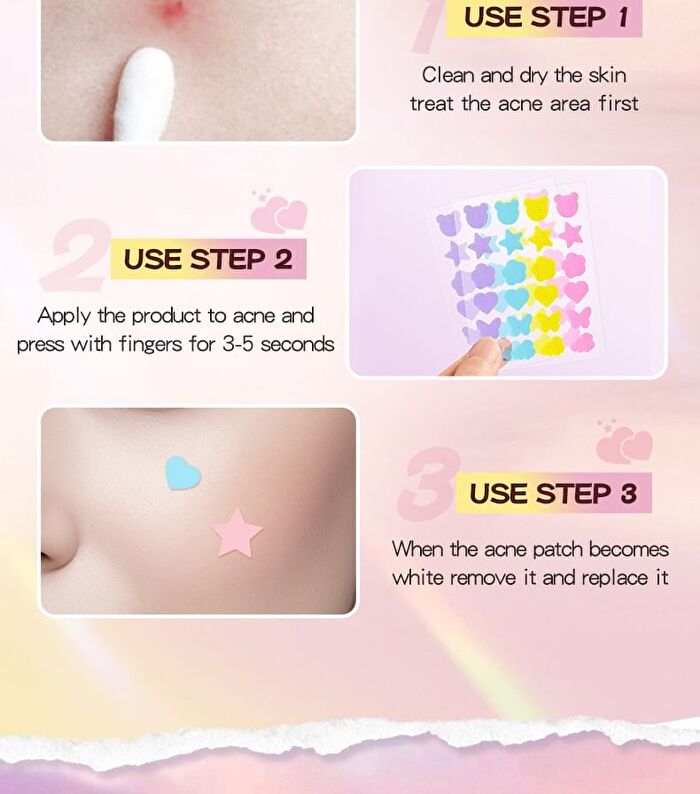 Sadoer Colored Bear Butterfly Star Acne Patch - 48pcs