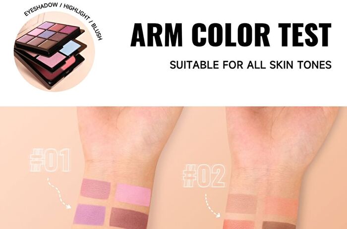 Multi-Layer Glow & Go Stack Facial Makeup Palette  - 2 Types - 01 - (10g + 8g + 9.5g)