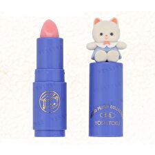Yoshitoku Retro Plush Collection Creamy Cat Lip Cream With Flocked Mascot - 1 pc