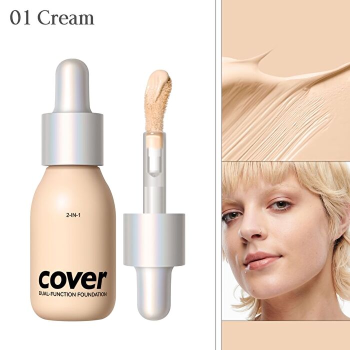 Dual-Function Foundation - 6 Shades - 01# Cream - 30ml