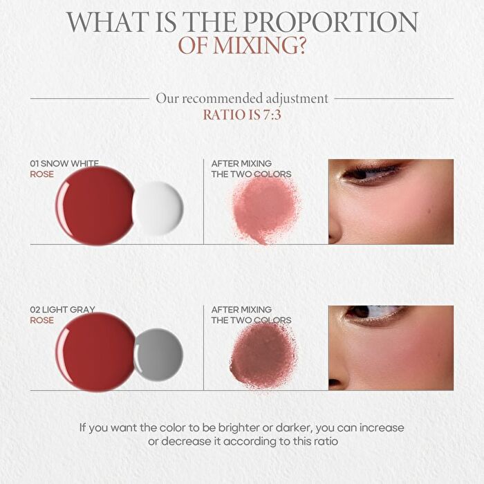 Velvety Mousse Blush Mixer - 2 Colors - 01# Snow White - 30ml