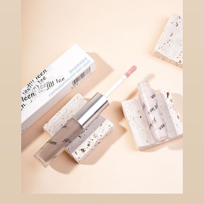 Jill Leen Contour & Highlight Duo Liquid - 3 Colors - #G03 Light Purple + Coffee Brown - 2.2g + 2.2g
