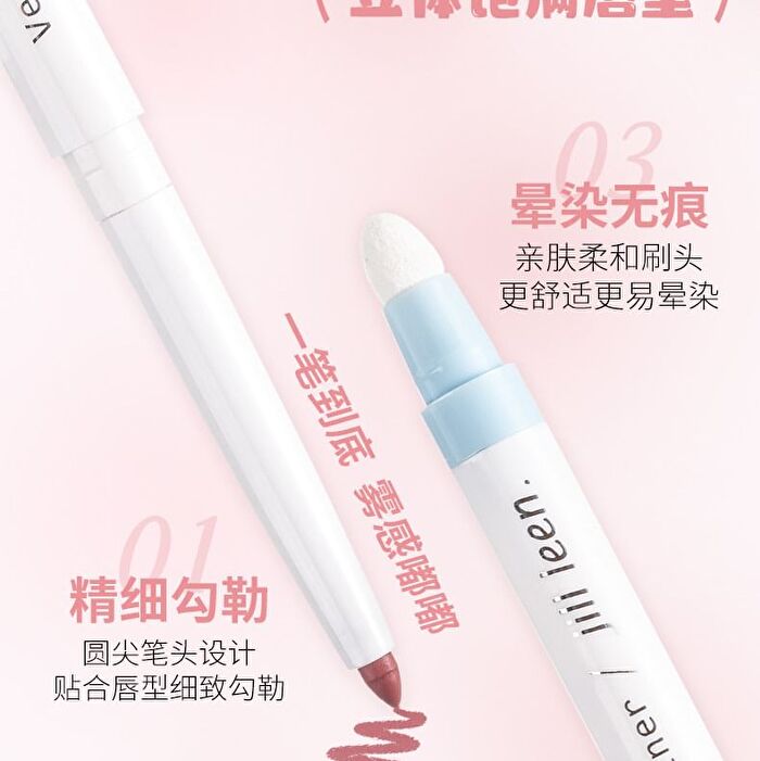 Velvet Mousse Double-Ended Lip Liner - 10 Colors - #02 Wine Rose - 0.2g