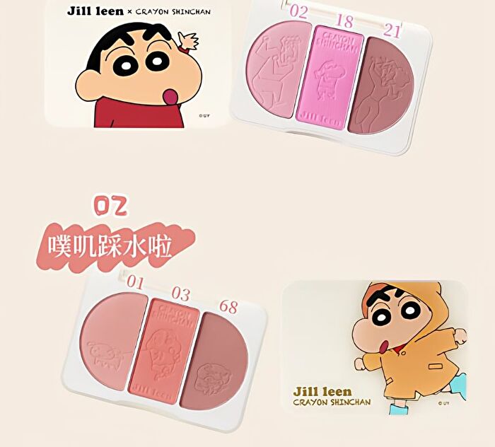 Jill Leen 3-Color Blush Palette Crayon Shin-chan Edition - 4 Types - #01 Shin-chan - 9.5g