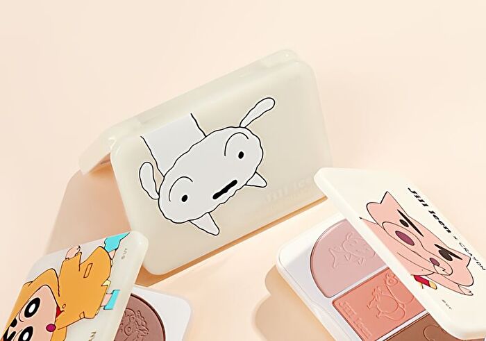 Jill Leen 3-Color Blush Palette Crayon Shin-chan Edition - 4 Types - #03 Bouncing Shiro - 9.5g