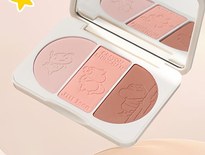 Jill Leen 3-Color Blush Palette Crayon Shin-chan Edition - 4 Types - #03 Bouncing Shiro - 9.5g