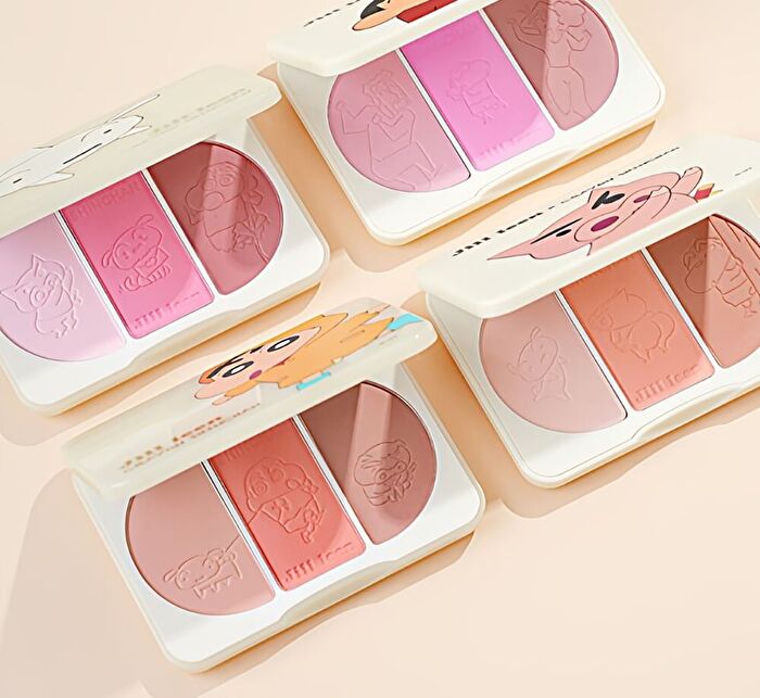 Jill Leen 3-Color Blush Palette Crayon Shin-chan Edition - 4 Types - #04 Chubby Zaemon - 9.5g