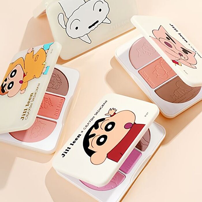 Jill Leen 3-Color Blush Palette Crayon Shin-chan Edition - 4 Types - #04 Chubby Zaemon - 9.5g