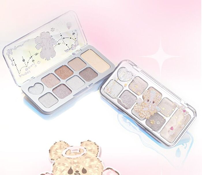 Jill Leen Sparkling 9-Color Eyeshadow Palette Angel Bear Edition - 2 Types - #01 Pink Diamond - 8g