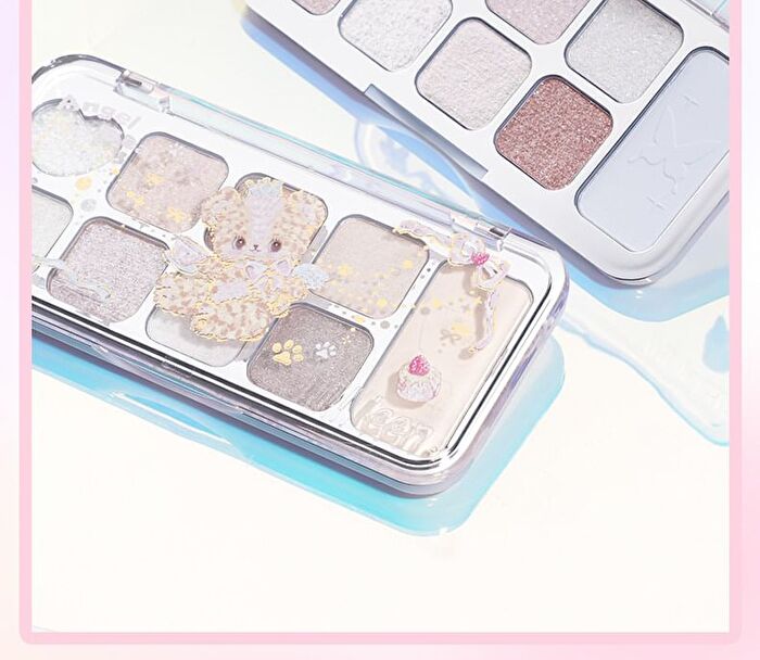 Jill Leen Sparkling 9-Color Eyeshadow Palette Angel Bear Edition - 2 Types - #01 Pink Diamond - 8g